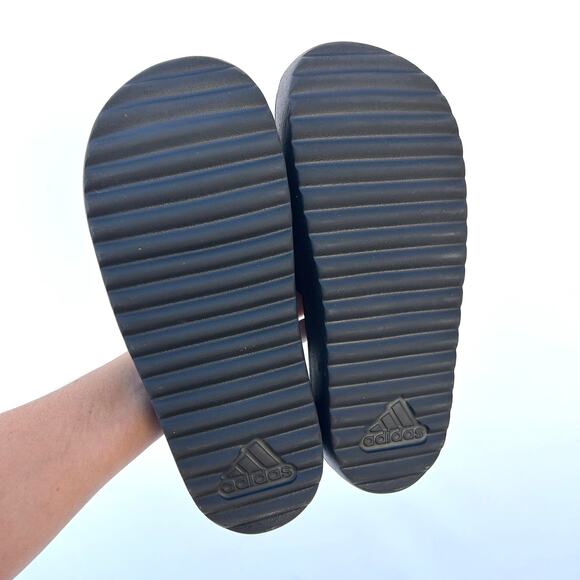 Adidas Adilette Platform Slides Sporty Black Blokette Size 9 Flats Sandals - Picture 4 of 8